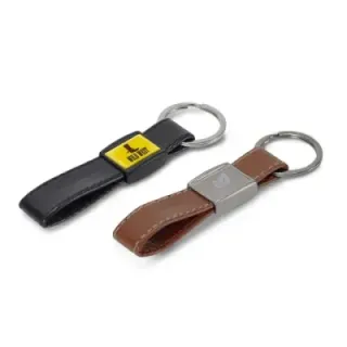 Keyring Metal, real leather - LT99663 (gadzety reklamowe)